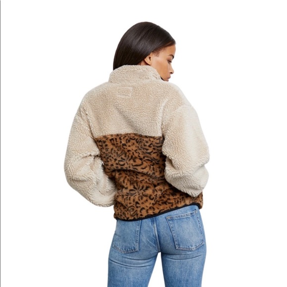 NWOT Rails Sherpa leopard print pullover - Picture 2 of 9